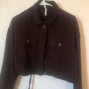 Size M burgundy Corduroy cropped jacket